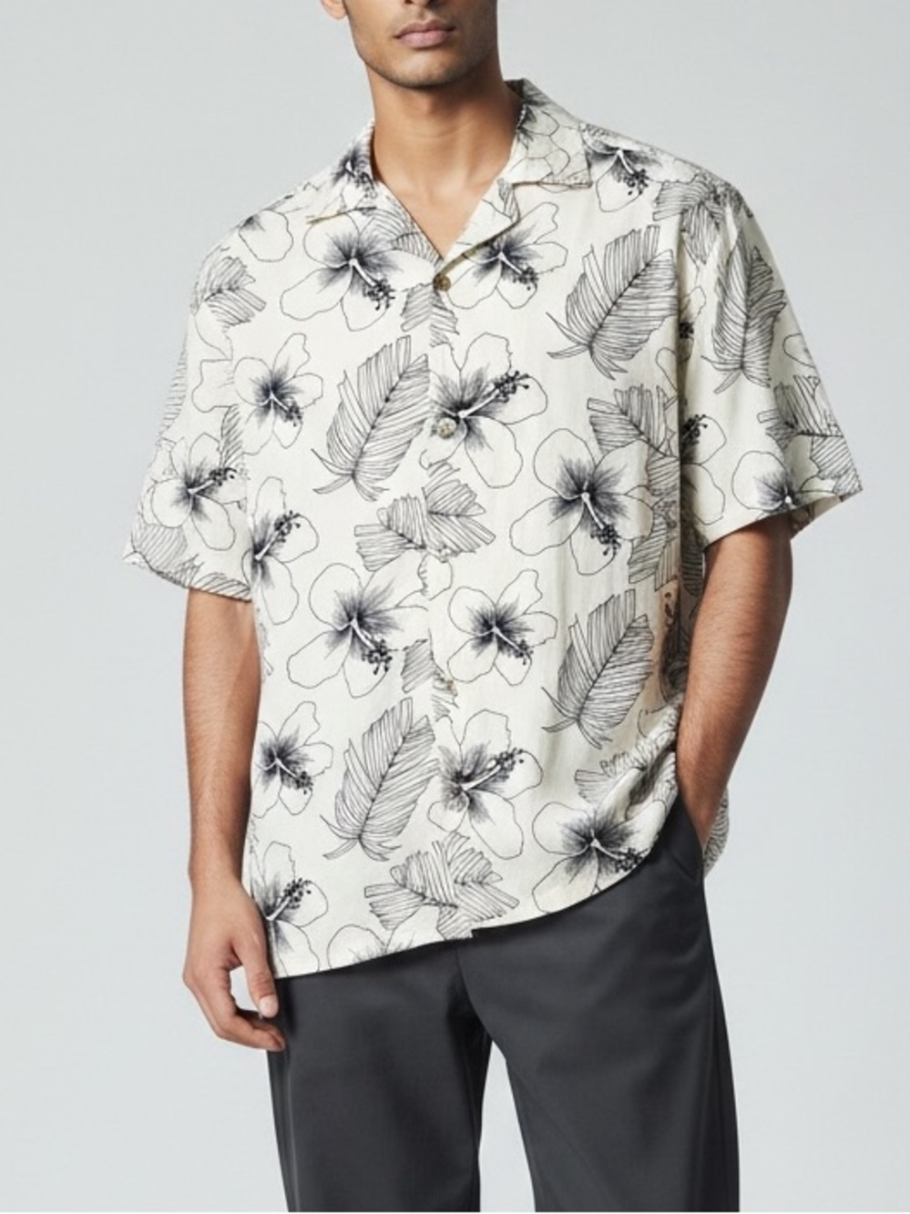 Laguna Hawaiian Camp Shirt Tropical Floral Resort Vacation Button Up